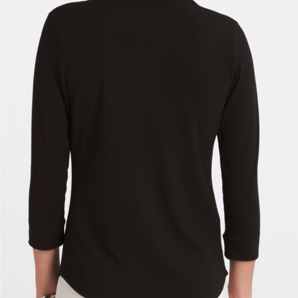Beacon Black Button-Down Women's Lightweight Cardigan - Picture 3 of 9
